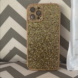 iPhone 12 Gold Glitter Phone Case NWT